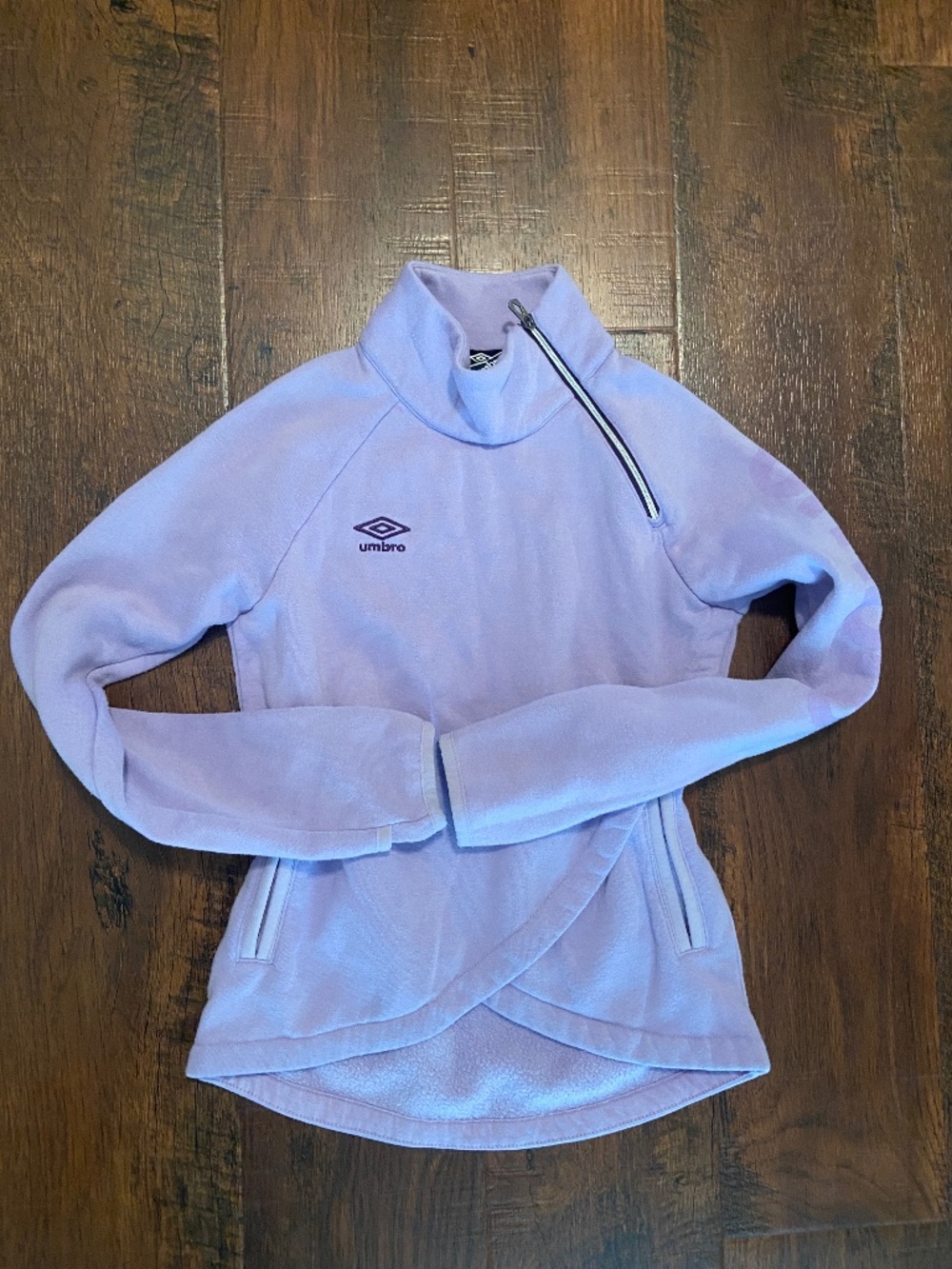 UMBRO Girls jacket sweatshirt purple Sz 7 8 Y 60% Cotton Pockets